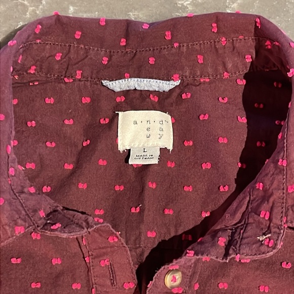 A New Day Swiss Dot Long Sleeve Top- L - Picture 4 of 6